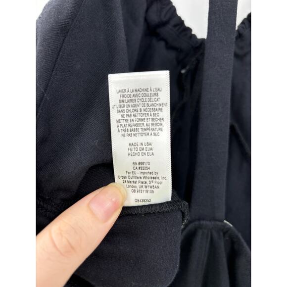 Free People Bodysuit Womens Size Medium Halter V-Neck Black Cotton FP Movement - Picture 5 of 5